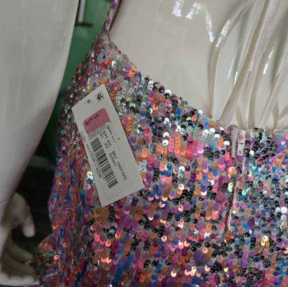 Size 11/12 Pink And Blue Sequin Dress - Picture 6 of 7